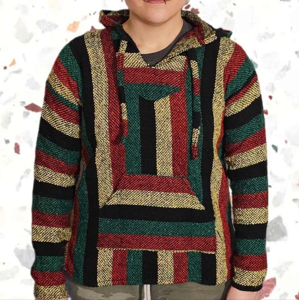 Rasta Baja Hoodie Poncho (330009)